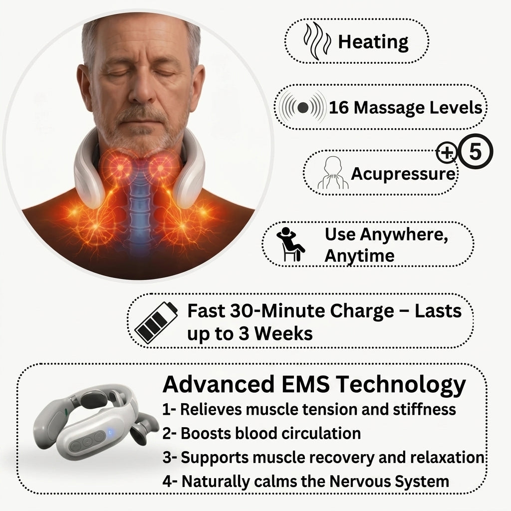 FlyteRelax - Heated Neck & Shoulder Massager for Deep Relaxation