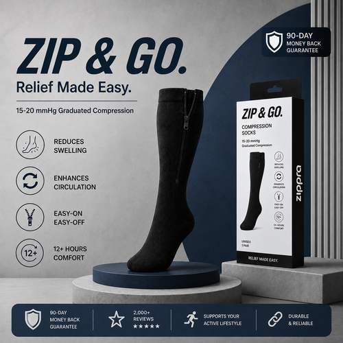 FlyteZip - Zip-Up Compression Socks