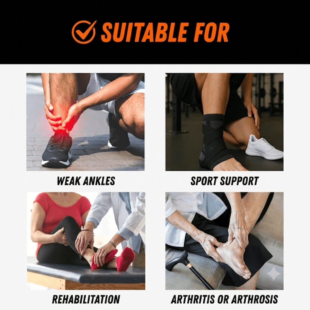 FlyteLock - Ankle Compression Sleeve with Support Straps