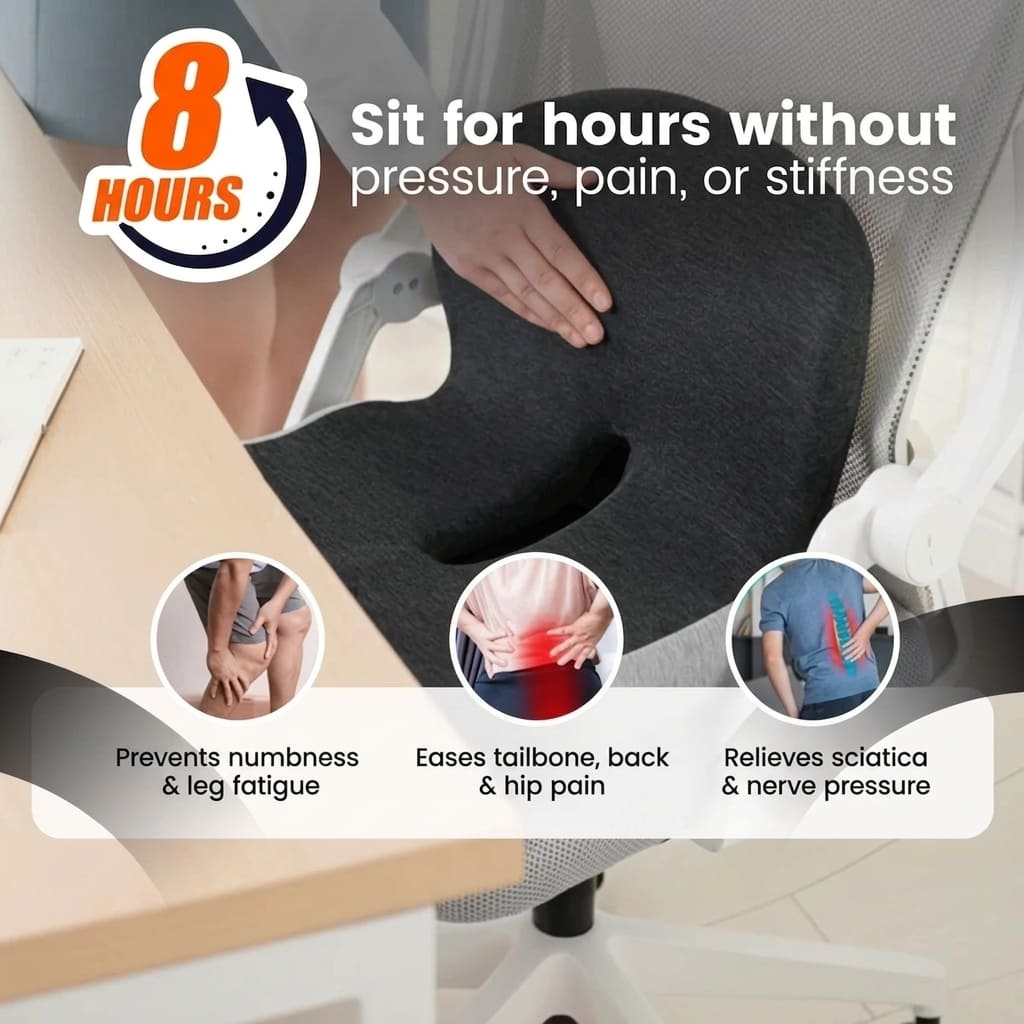 FlyteSeat - 2-in-1 Orthopedic Seat & Back Support Cushion