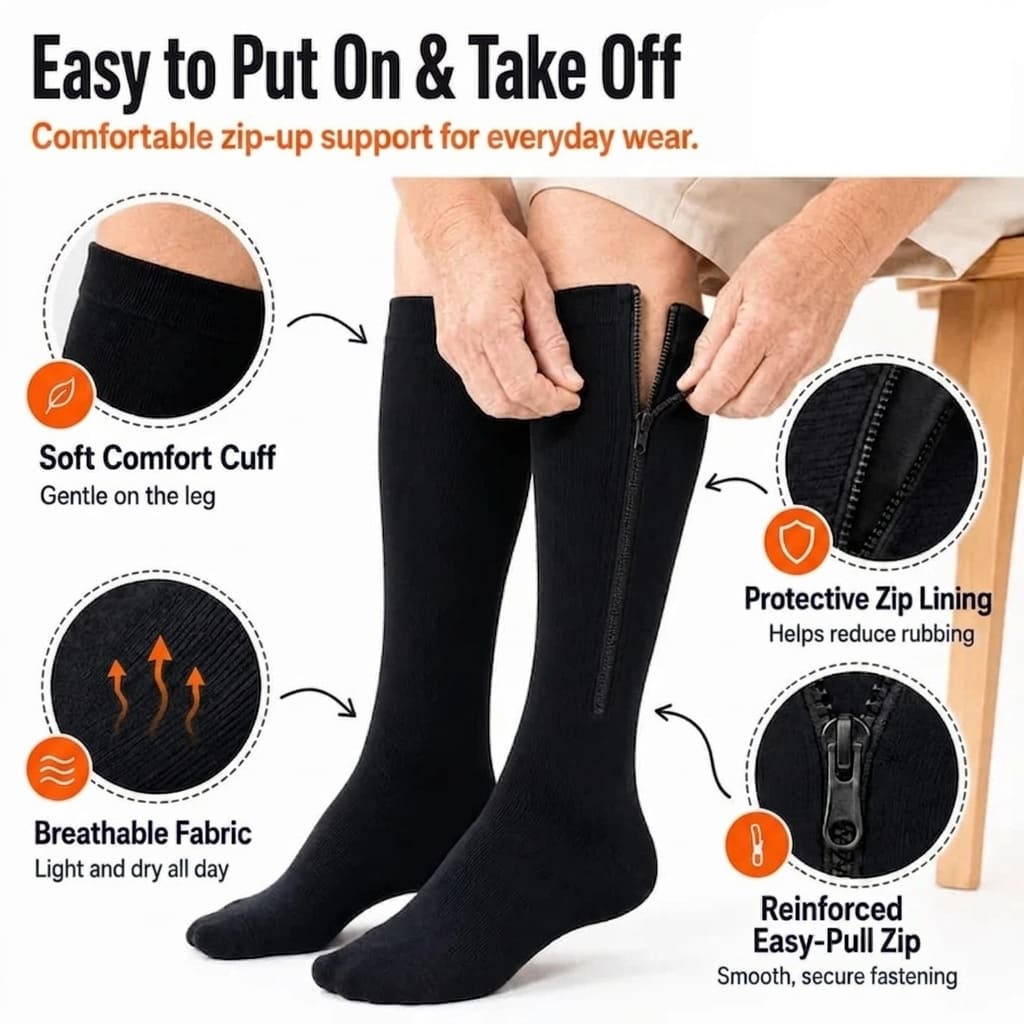 FlyteZip - Compression Socks You Can Put On Yourself, Every Morning